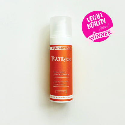 TwentyTwo brightening vitamin C serum bottle - award winning natural  skincare Vegan Beauty Award Winner Brightening Vitamin C Serum - Twenty Two Skincare