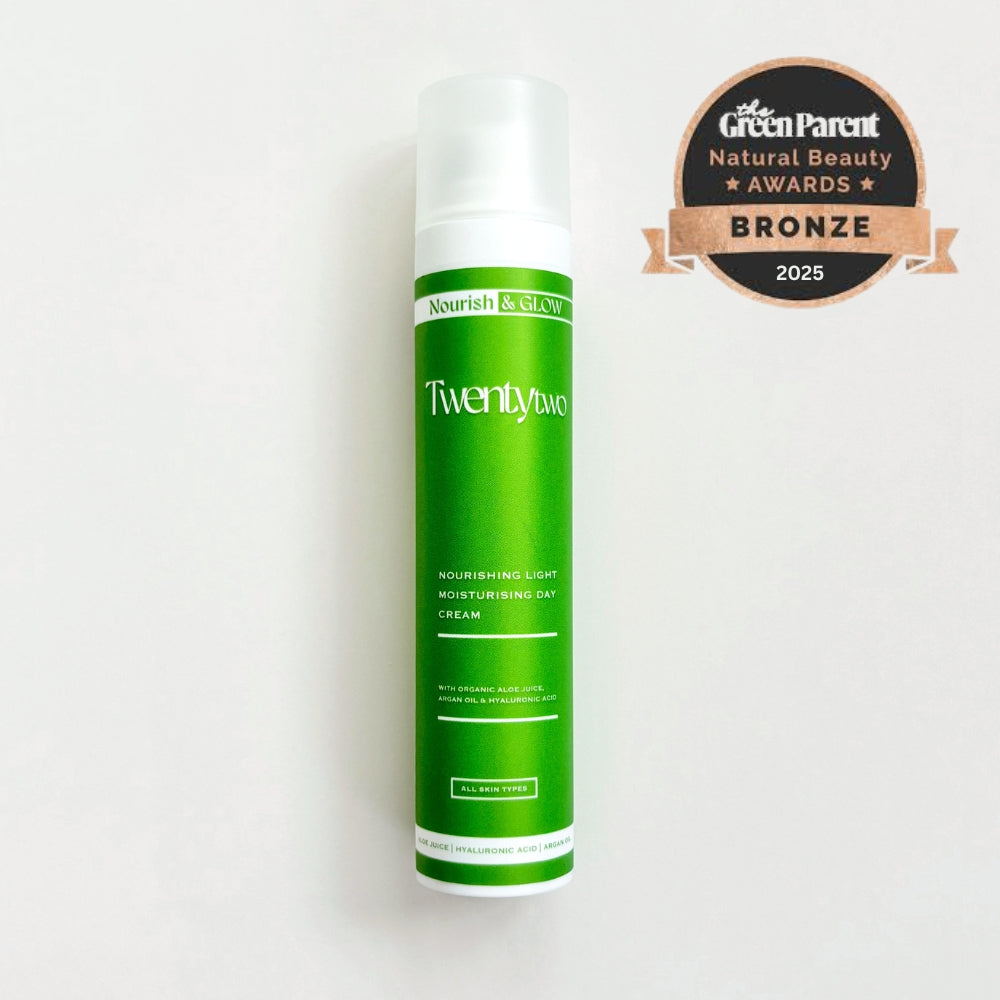 Twentytwo skincare natural clean award winning ethical skincare award winning the green parent bronze award 2025 winner 