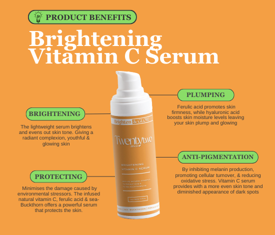 Vitamin c serum - benefits - Twentytwo Skincare - twenty two - natural certified skincare