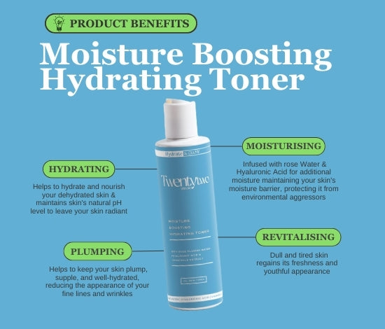Moisture boosting toner - hydrate - benefits - Twentytwo Skincare - twenty two - natural certified skincare