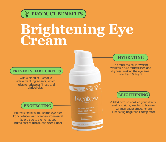 Brightening Eye Cream - benefits - Twentytwo Skincare - twenty two - natural certified skincare