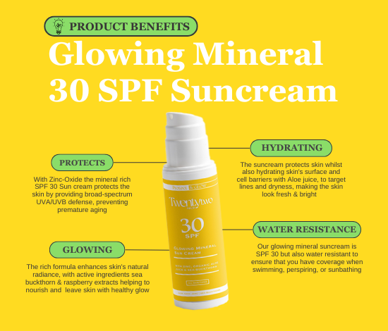 Twentytwo Skincare Mineral Sun cream award winning rose water protecting glowing spf 30 natural formula