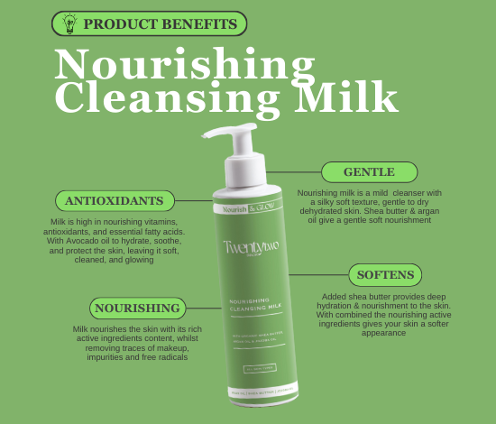 Nourishing Cleansing Milk - benefits - Twentytwo Skincare - twenty two - natural certified skincare